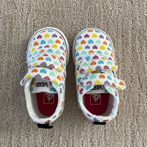 Vans Toddler Velcro Multi Color Hearts size 5